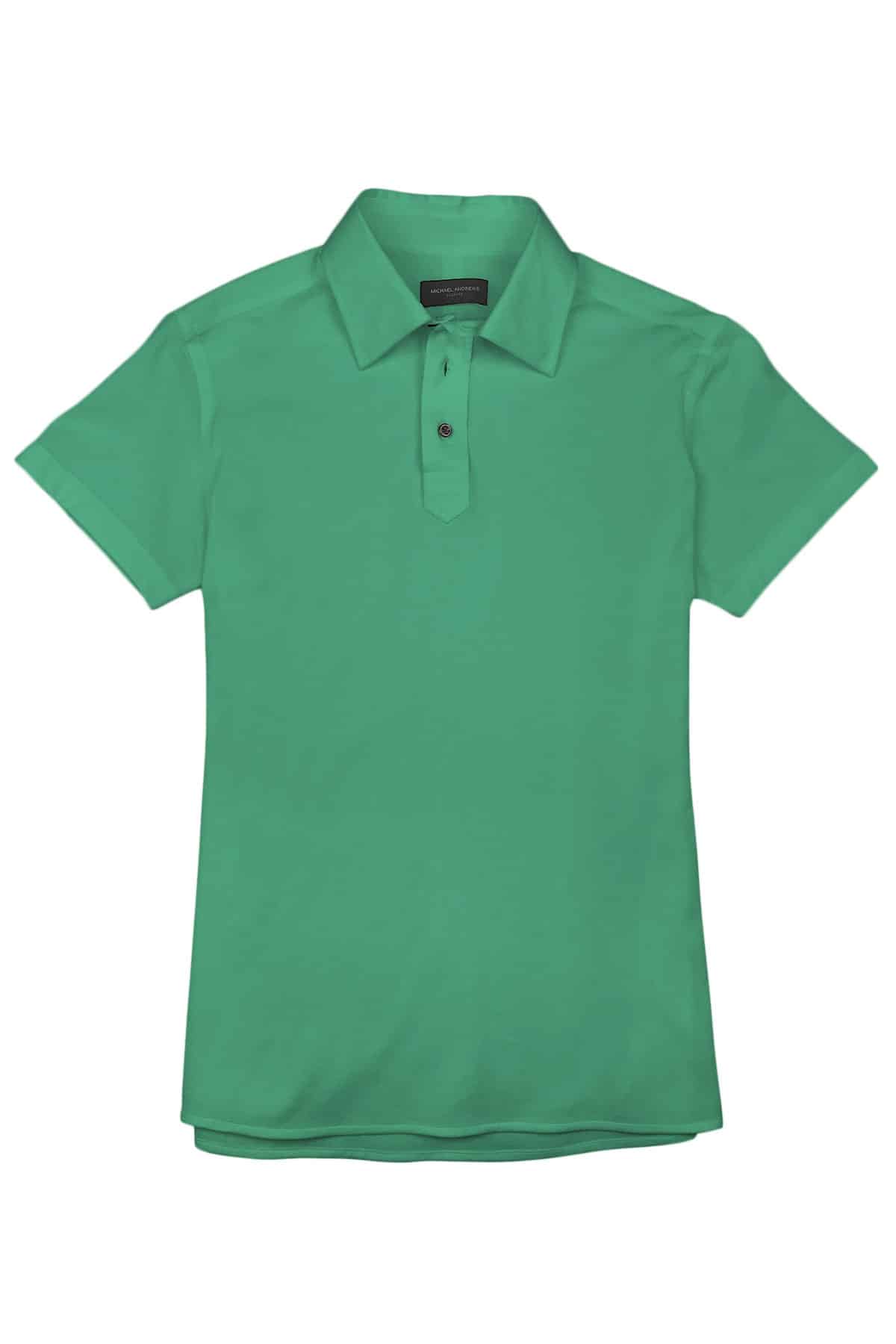 Mint Green Pique Polo Shirt | Michael Andrews Bespoke, New