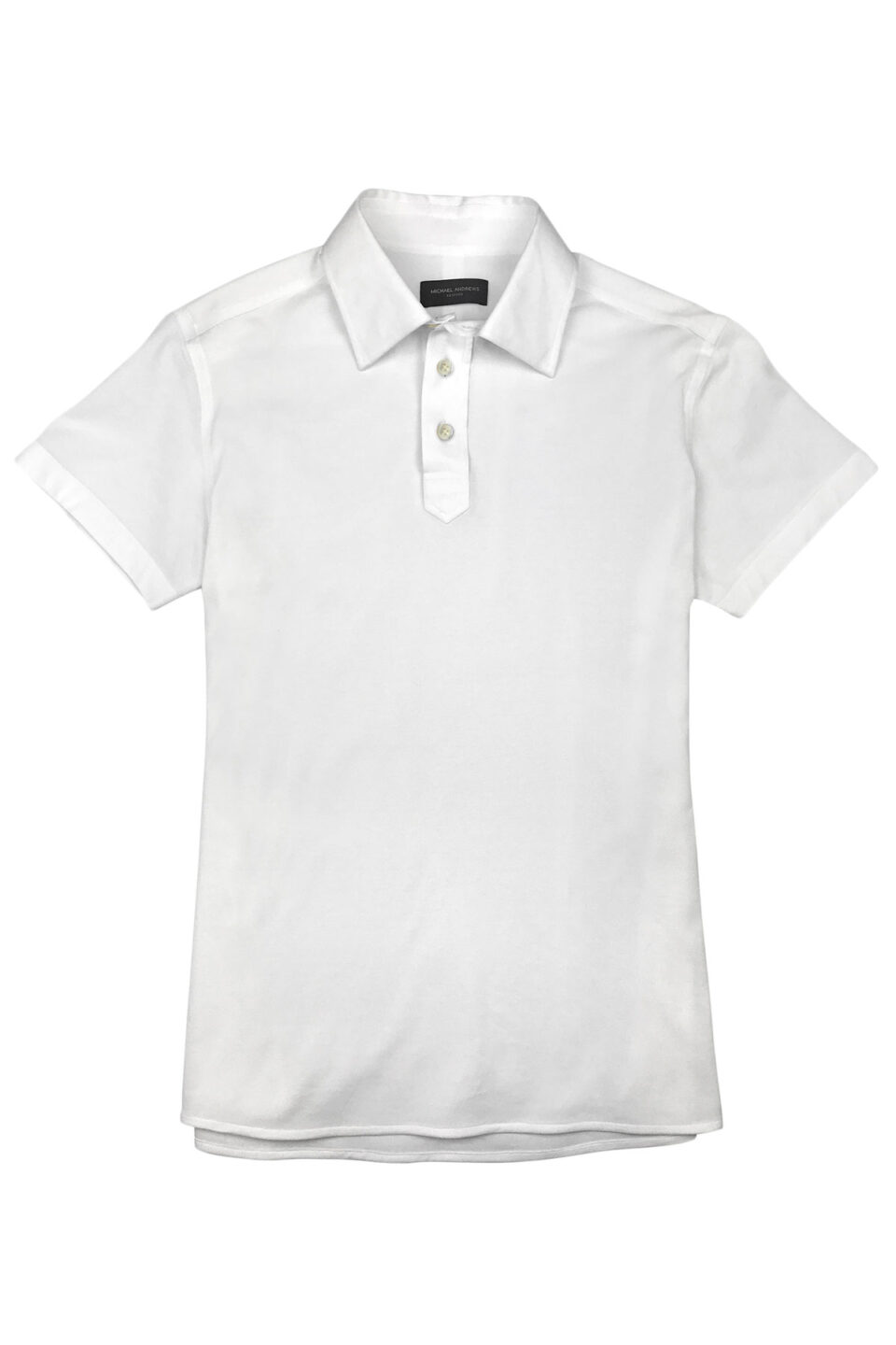 (product) White Pique Short Sleeve Polo Shirt, front view