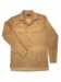 (product) Light Brown Stretch Corduroy Safari Shirt Jacket with buttoned chest and waist pockets, laid flat for display