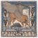(product) The Temple of Pegasus Alabaster/ Milk Pocket Square, Laid flat showing full pattern