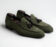 (product) Vomero Olive Suede Loafer, Angled pair view