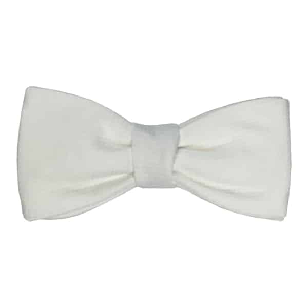 (product) White-Tie Cotton Pre-Tied Bowtie (2 1/2