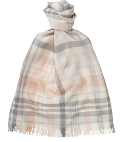 (product) Grey Lightweight Merino Maddrass Scarf, Knotted