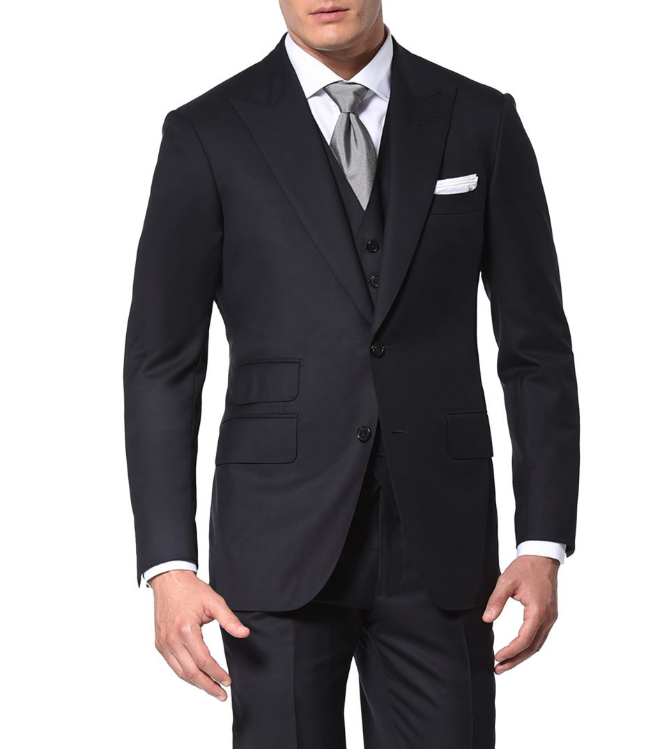 Dark Navy Blue Super 110's, two-button Bespoke Suit