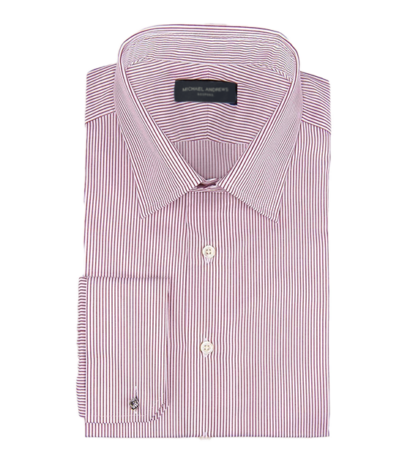 (product) Burgundy Thin Stripe Classic-Collar Shirt