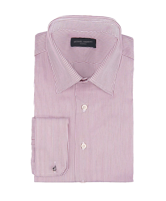 (product) Burgundy Thin Stripe Classic-Collar Shirt