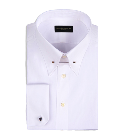 (product) White Poplin, Eyelet-Collar Shirt