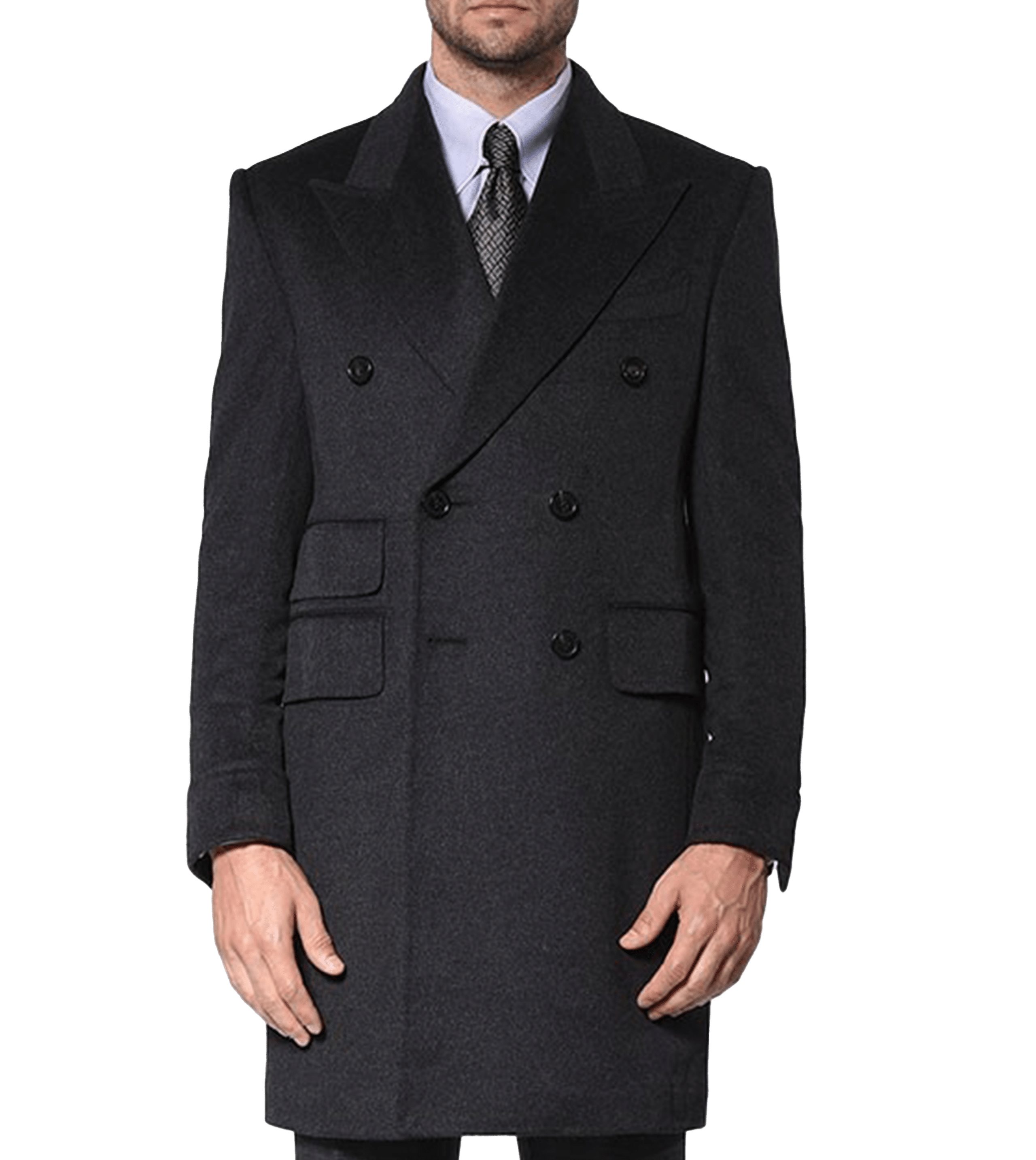 新品タグ付き✨ アンシェヌマン Cashmere Blend Pea Coat 00045_01279_main_charcoal-