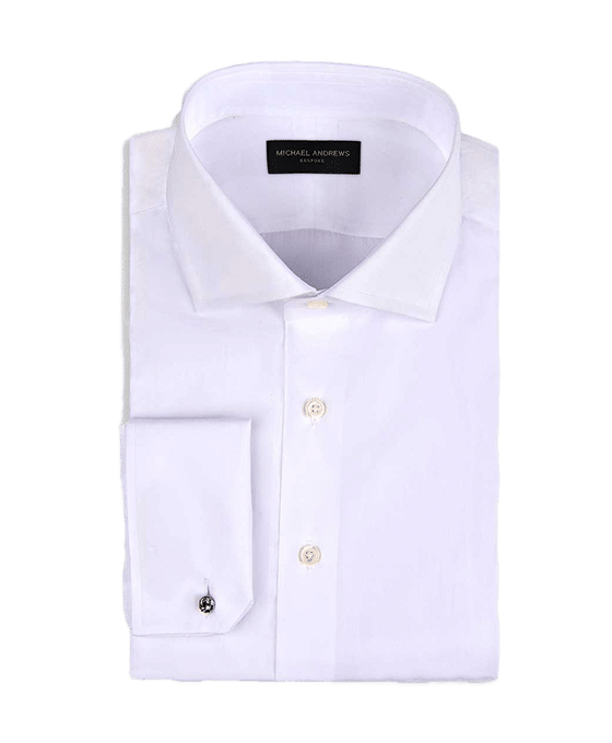 (product) White Poplin, Spread-Collar Shirt