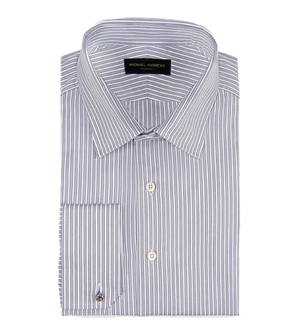 (product) Ice Grey Twill Complex Stripe, Classic-Collar Shirt