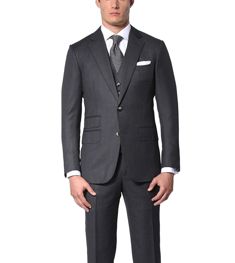 Charcoal Birdseye Classic Bespoke Suit