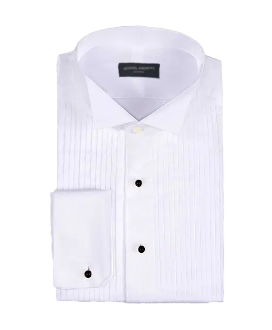 White Tuxedo Shirt Wing Collar 1/4