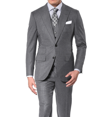 Steel Grey Flannel Classic Bespoke Suit