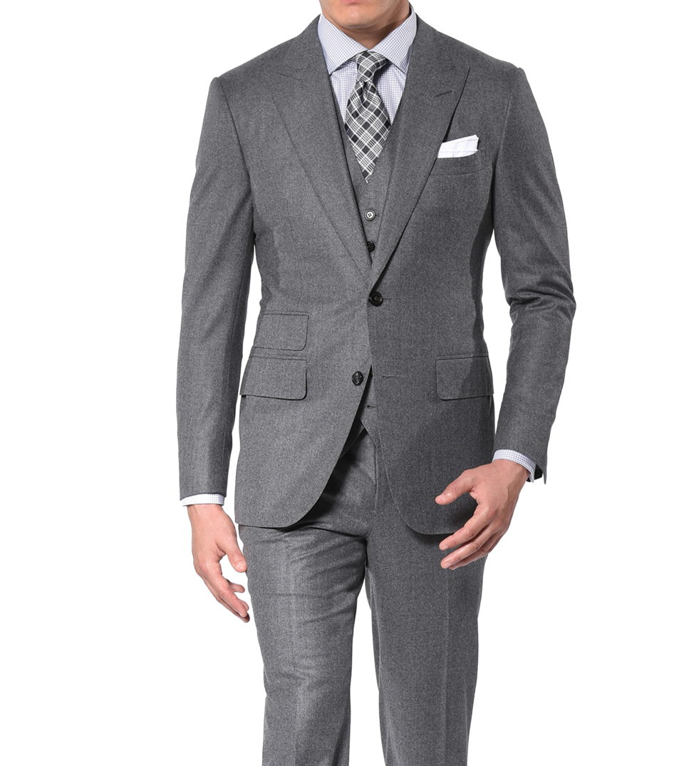 Steel Grey Flannel Classic Bespoke Suit