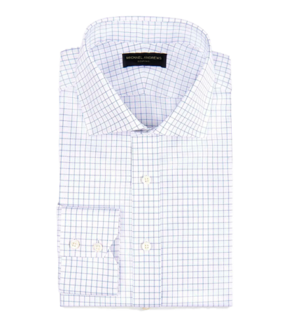 (product) Sky Blue Royal Oxford Check, Spread-Collar Shirt