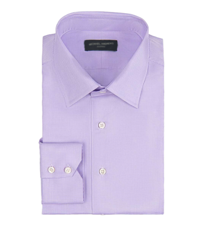 (product) Lavender Micro-Houndstooth, Traditional-Collar Shirt