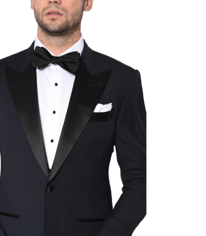 (product) Midnight Classic Satin Bespoke Tuxedo - custom suits nyc bespoke tailor midtown, noho