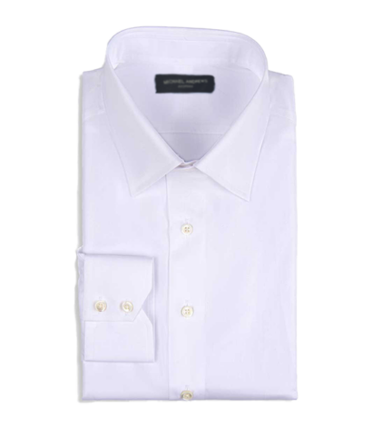 (product) White Stretch Poplin, Traditional-Collar Shirt