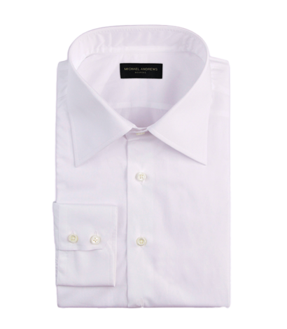 (product) White Poplin, Italian-Collar Shirt