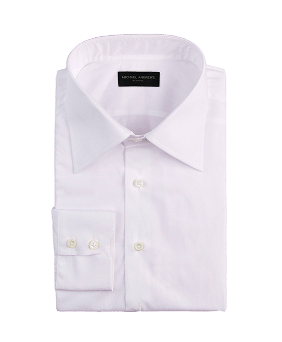 (product) White Poplin, Italian-Collar Shirt