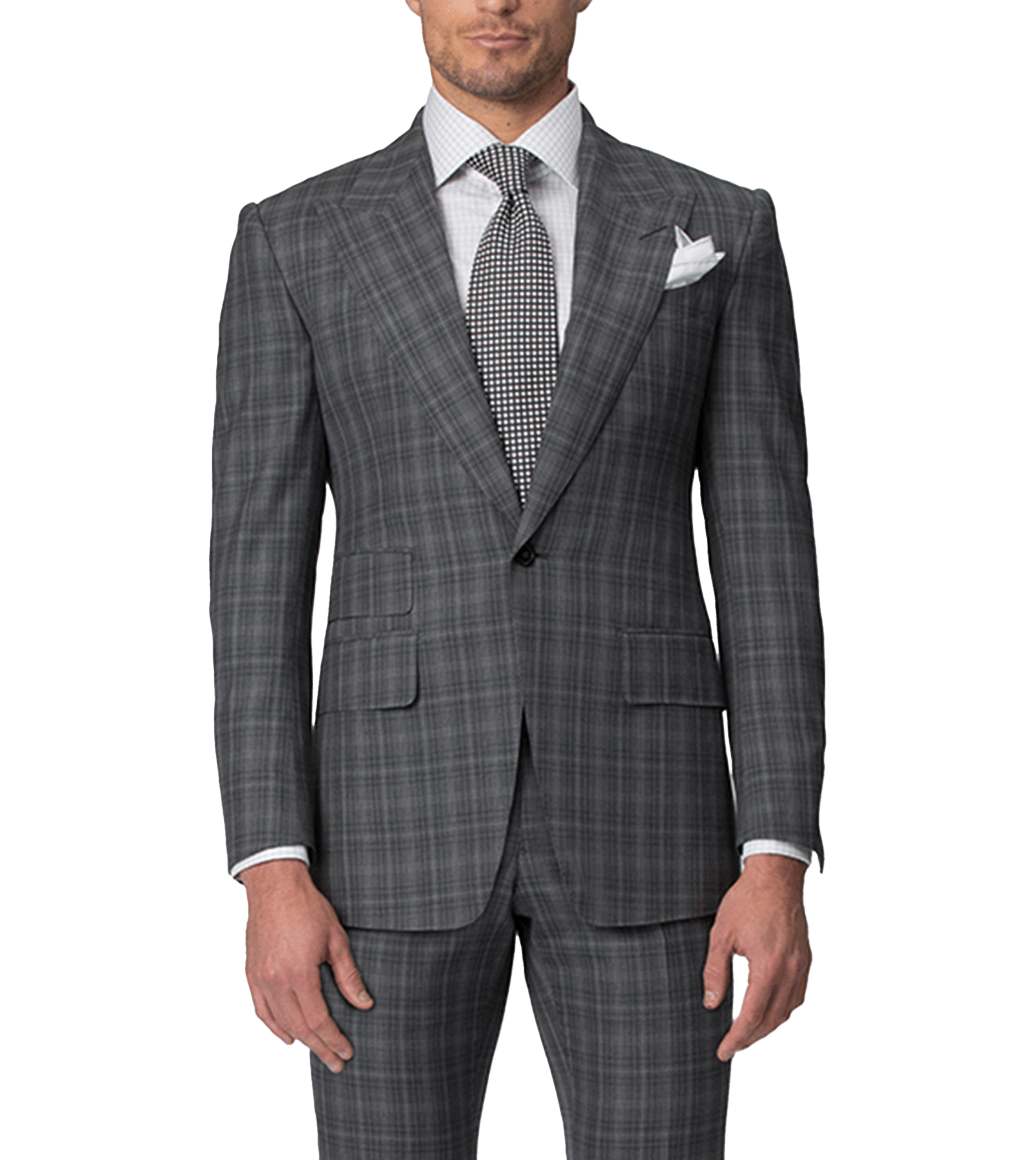 batak bespoke 3Pスーツ taylor&lodge グレー Grey Windowpane Bespoke Suit | Michael Andrews Bespoke, New York's