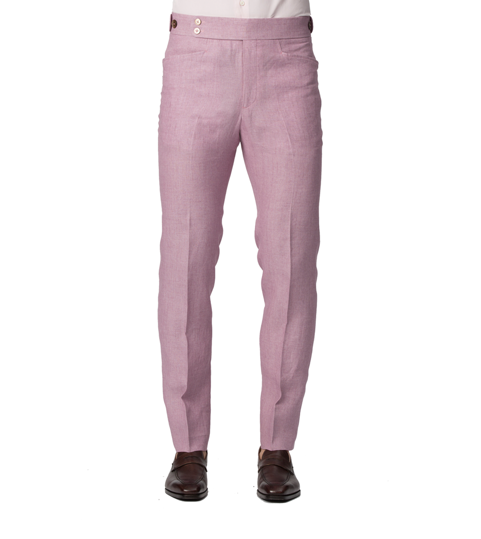 Pale Pink Linen Bespoke Trouser