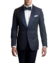 Navy Blue Geo-pattern, one-button, made-to-measure Dinner Jacket