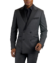 Grey double-breasted wool made-to-measure Tuxedo with contrast black satin trim