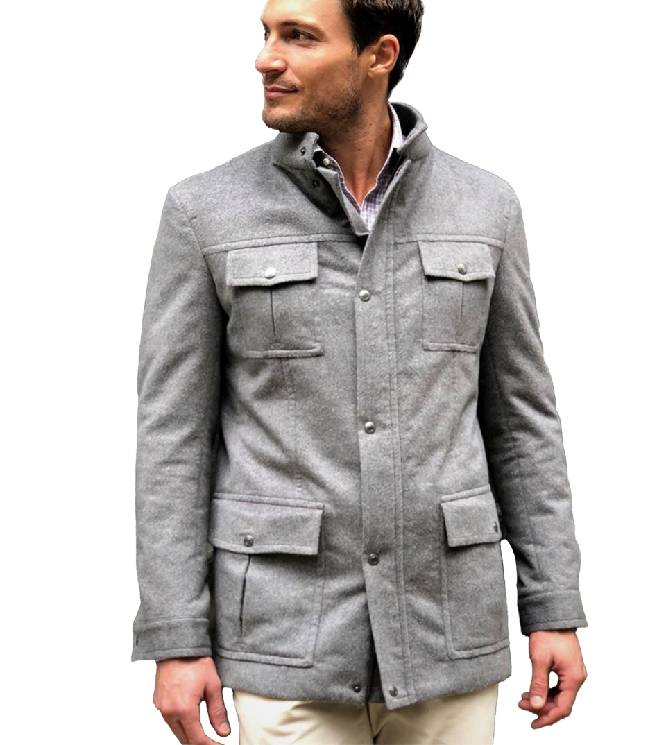 (product) Light Grey Field Jacket with Down Backing