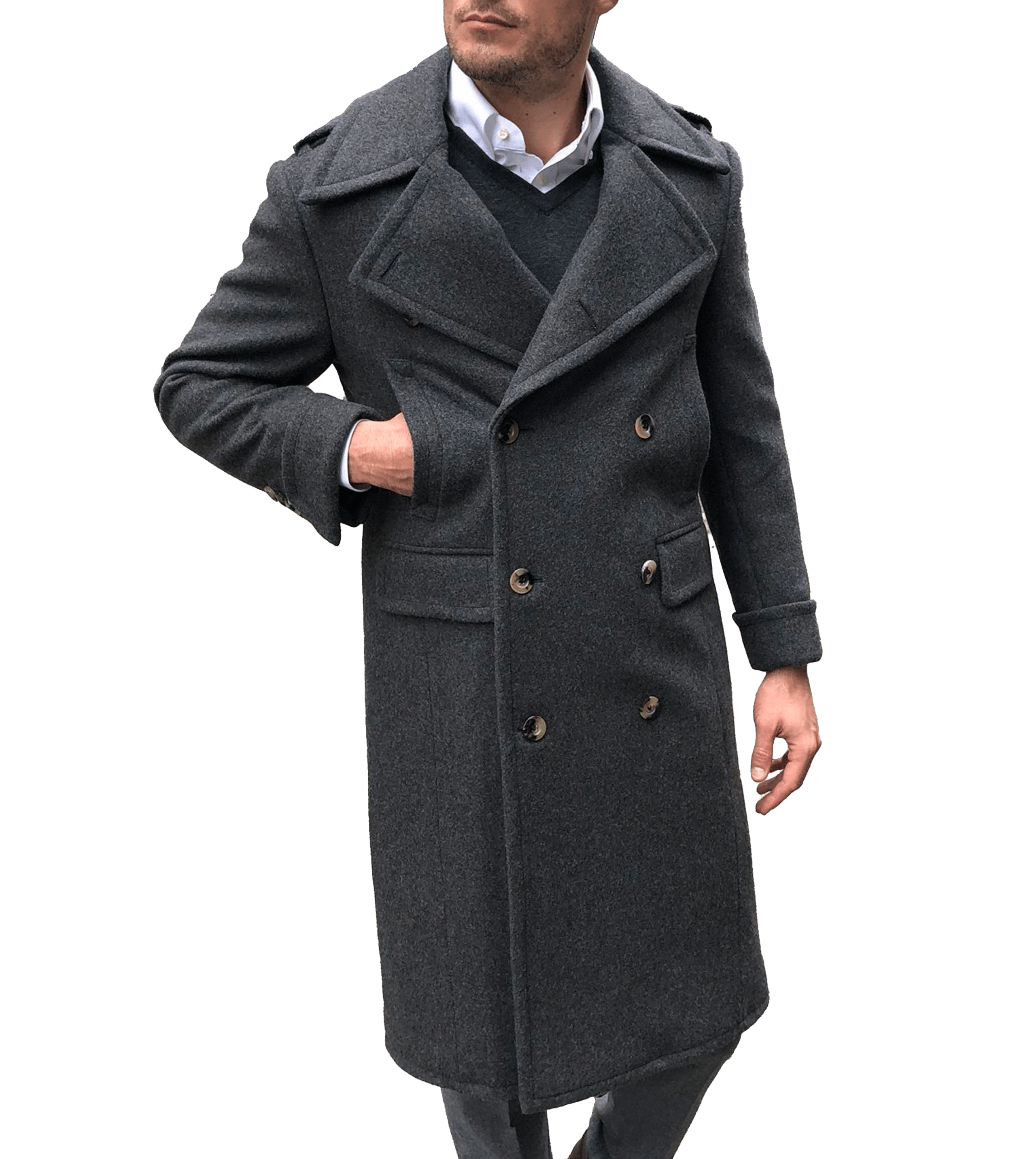 Michael Andrews Bespoke | Charcoal Grey Solid Great Coat