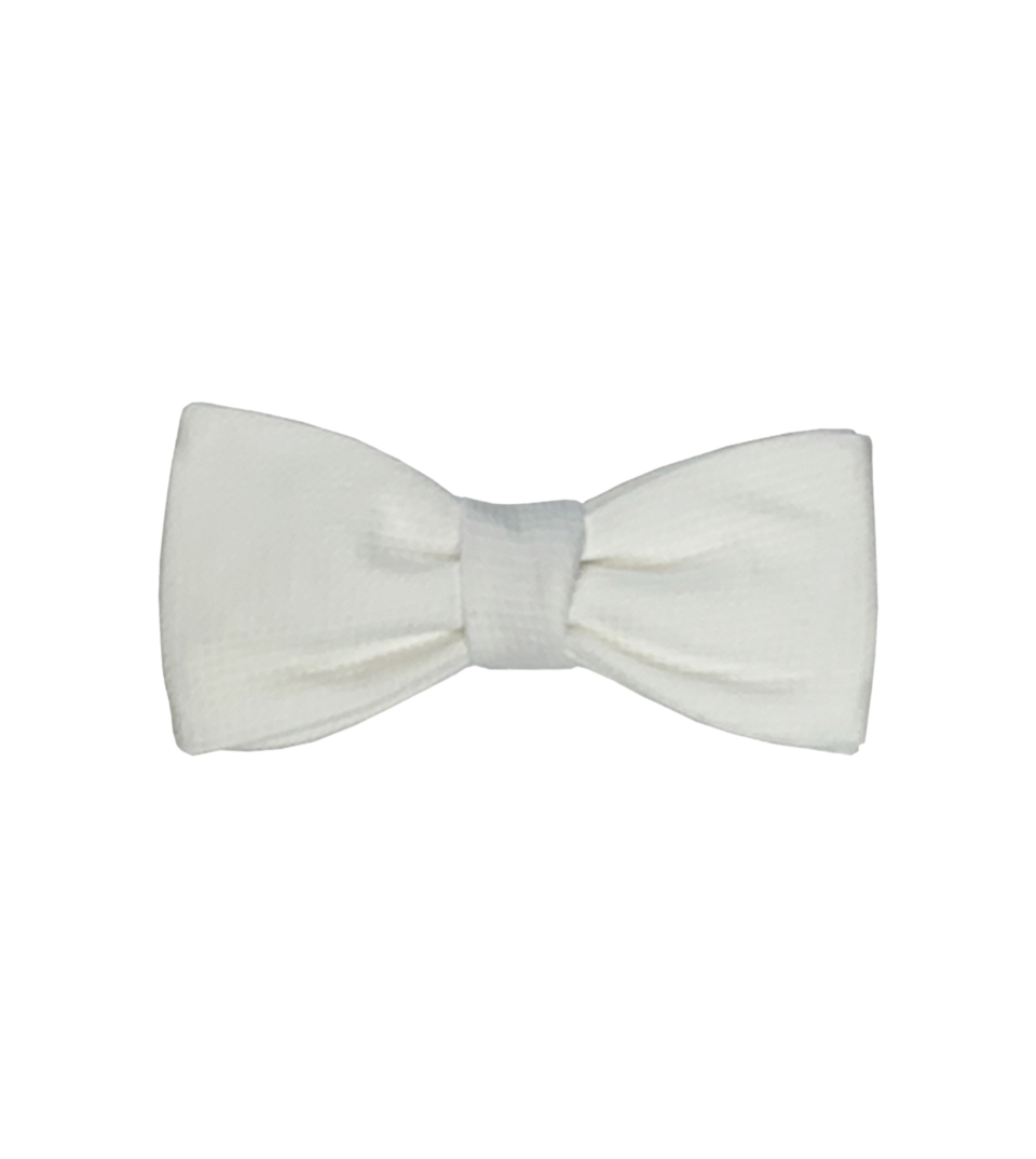 (product) White-Tie Cotton Pre-Tied Bowtie (2 1/2