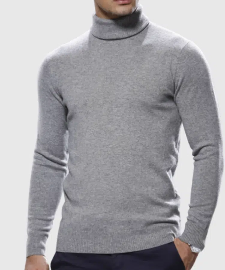 Grey Custom Turtleneck Sweater