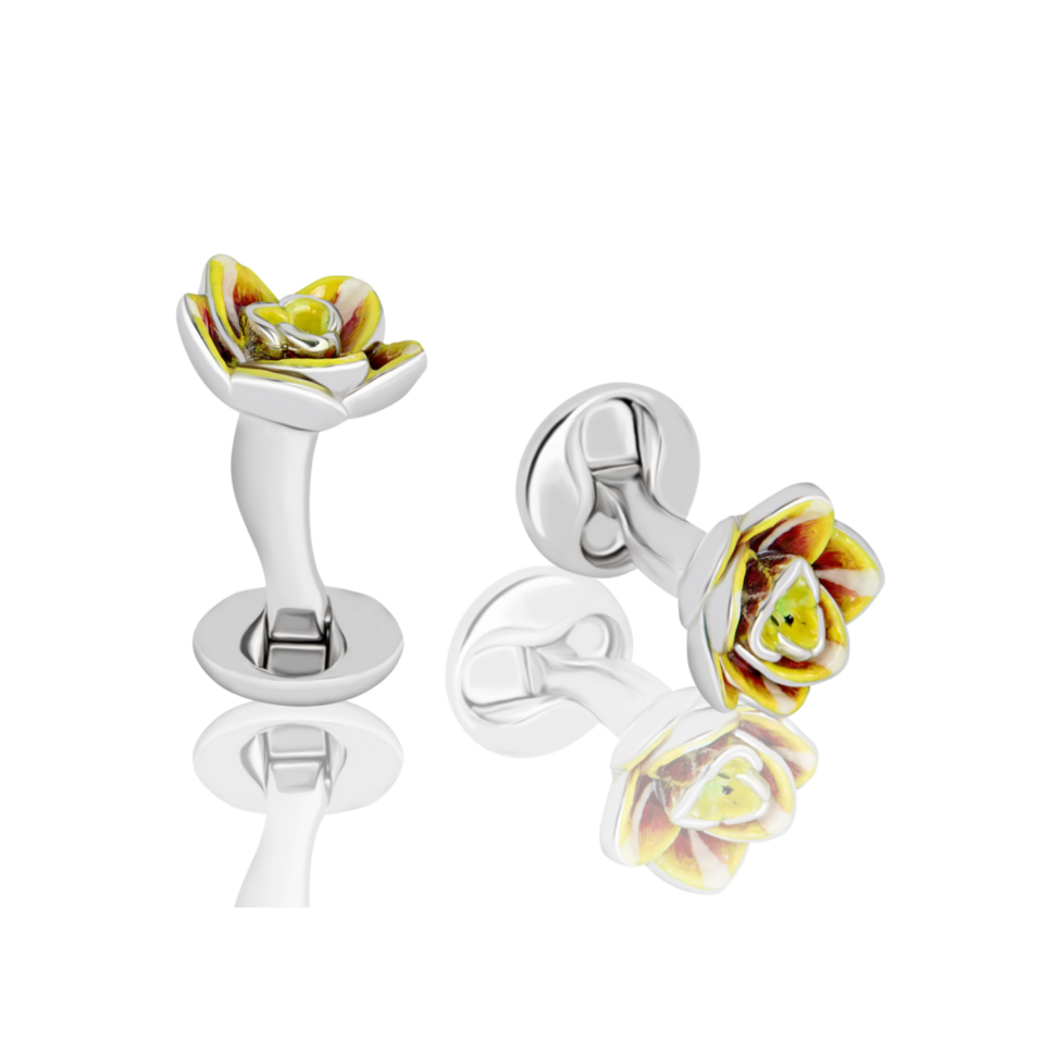 (product) The Petals Cufflinks (Yellow)