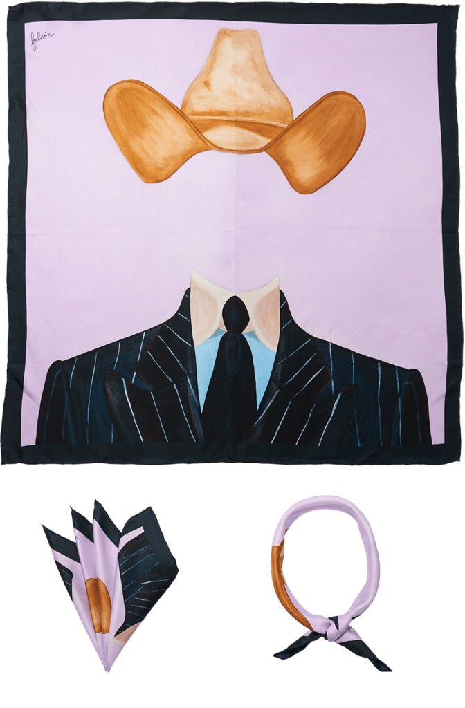 Michael Andrews x Daniel Falcon Pinstripes in Lavender Pocket Square Michael Andrews x Daniel Falcon Pinstripes in Lavender Pocket Square