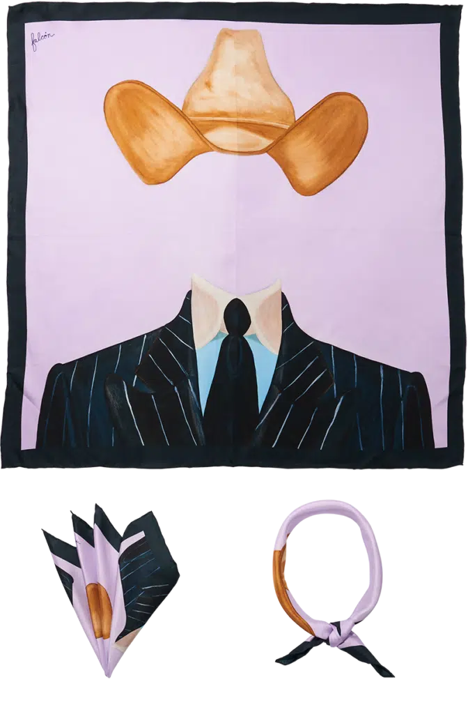 Michael Andrews x Daniel Falcon Pinstripes in Lavender Pocket Square