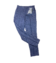 (product) Dark Blue Linen Elastic Waist Pants