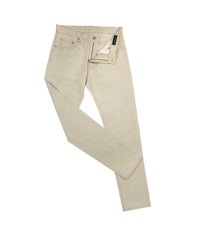 (product) Natural Cotton/Linen Canvas Jeans