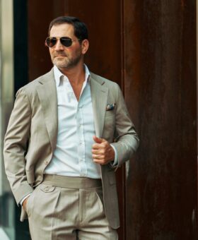 Michael Andrews Tan Solaro Suit