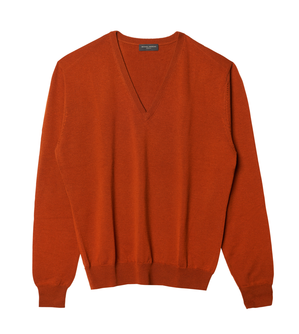 (product) Auburn Merino Wool Low V-Neck