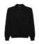 (product) Black Silk Cashmere Long-Sleeve Polo