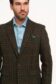 Michael Andrews Green Brown Tweed Check Sport Coat - Close Up