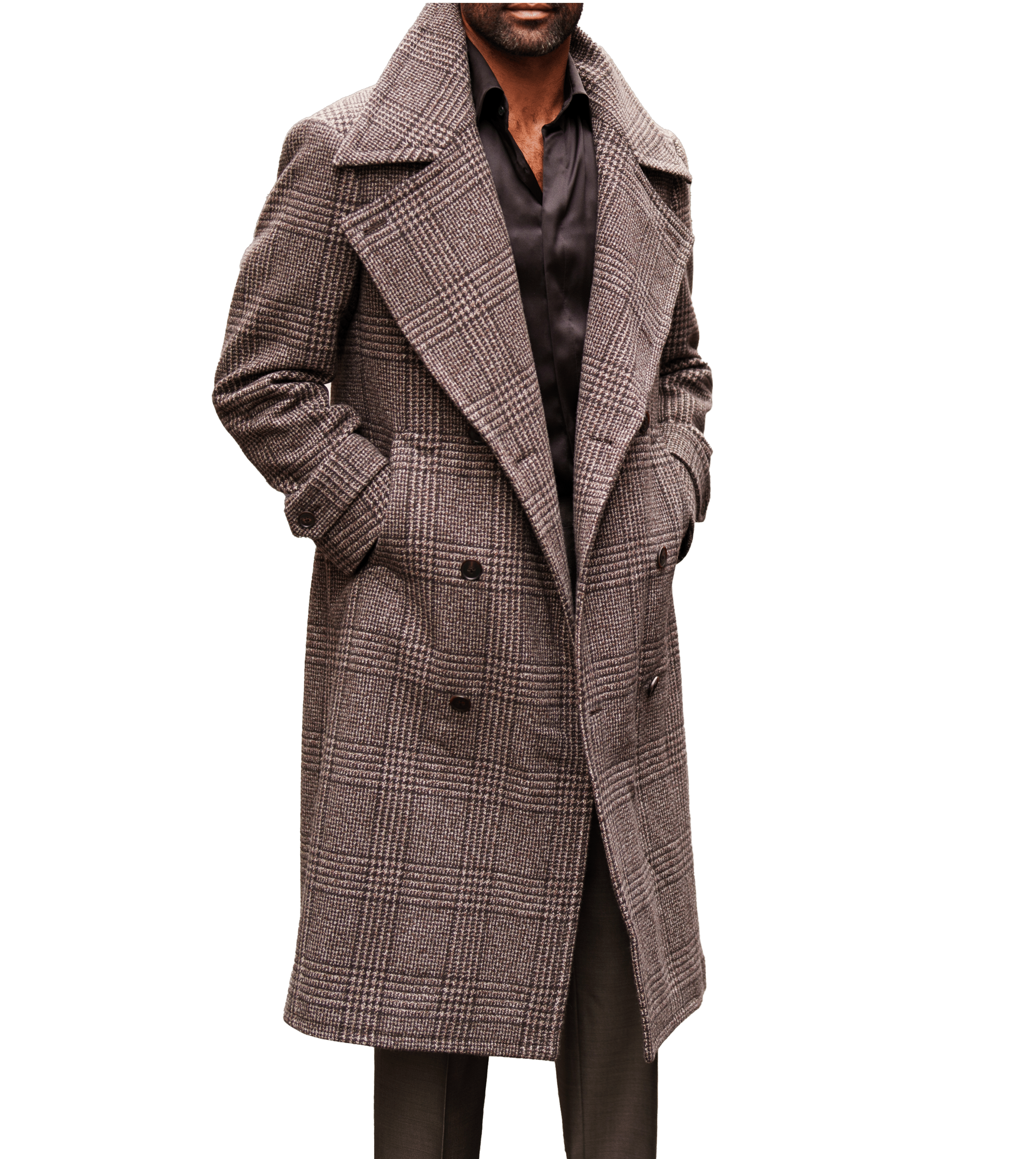 ジャケット・アウター stein DOUBLE SHADE TRENCH COAT GLENCHECK stein / シュタイン】OVERSIZED DOUBLE LAPELED TRENCH COAT - GLEN