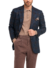 (product) Blue & Brown Wool Silk Glen Check Sport Coat