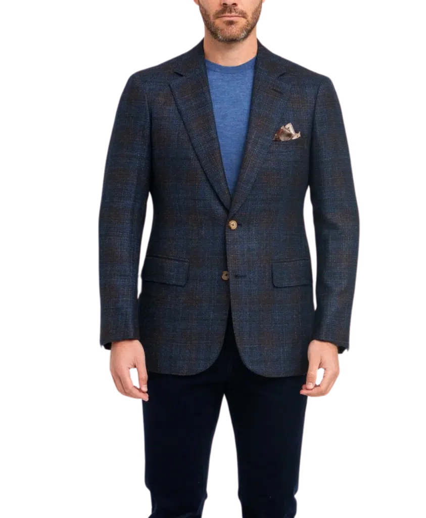 Michael Andrews Bespoke | Blue-Brown Glen Check Sport Coat