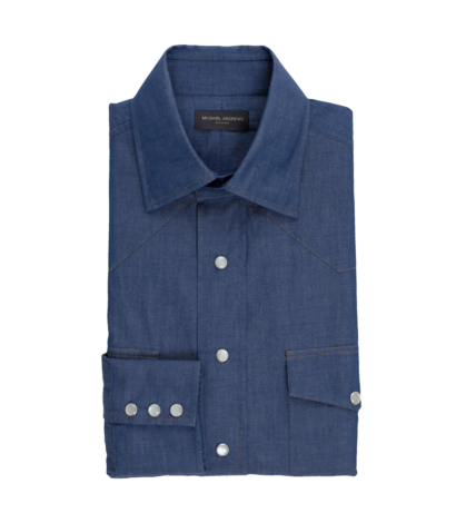 Michael-Andrews-Blue-Denim-Look-Western-Shirt