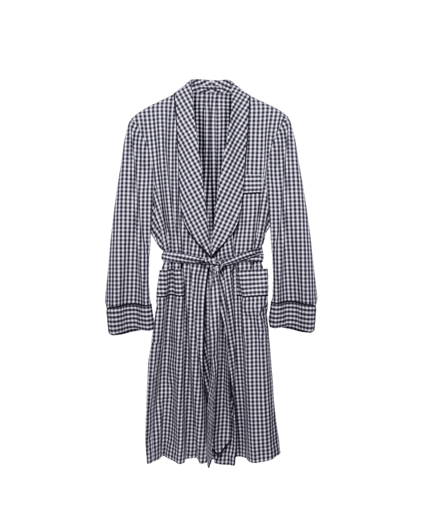Michael Andrews Bespoke | Black Check Brushed Twill Robe