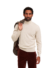 Calico Cashmere Turtle Neck styled with velvet pants and a draped herringbone jacket