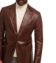 Michael Andrews Medium Brown Leather Sport Coat Detail