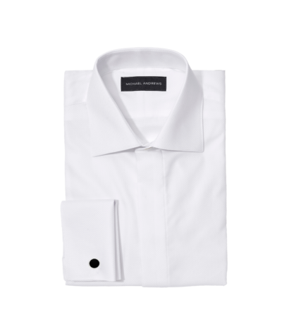 Michael Andrews Fly Front Pique Tux Shirt - custom suits nyc bespoke tailor midtown, noho