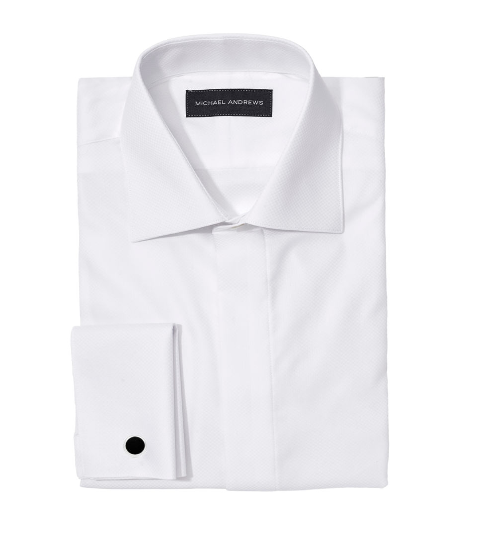 Michael Andrews Fly Front Pique Tux Shirt